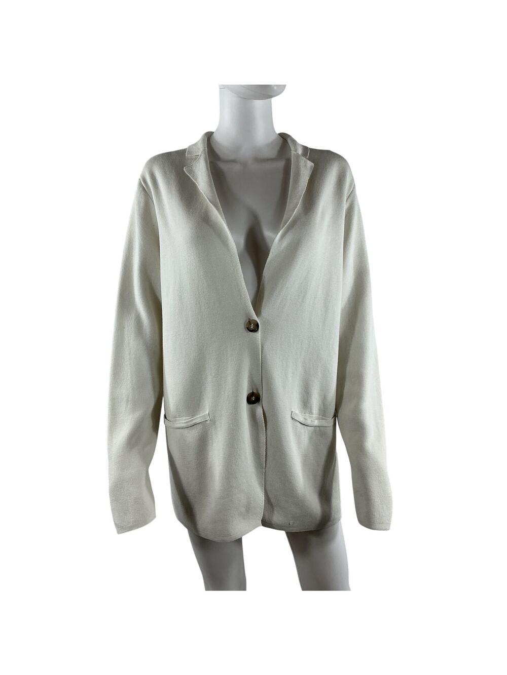 Falconeri Refined Ivory Two Button Lapel Blazer Size S